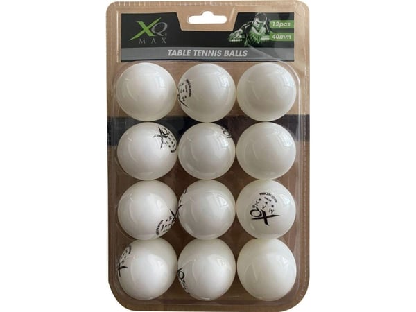 Bordtennisballer Xqmax, 3 stjerner, 12 stk, hvite Bordtennisballer Xqmax, 3 stjerner, 12 stk, hvite
