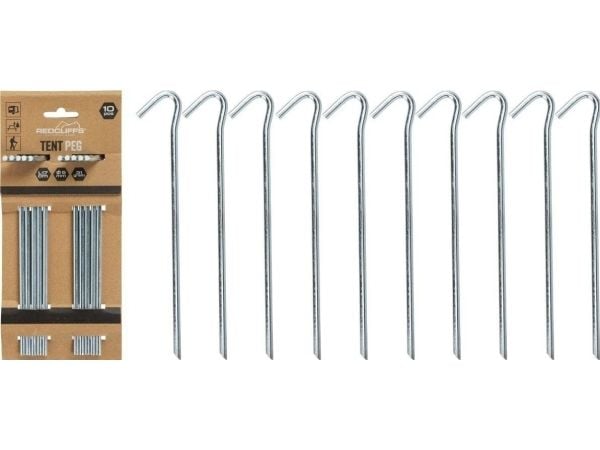 Redcliffs sledesko til telt/snø 17 cm, komplett sett 10 stk i metall REDCLIFFS