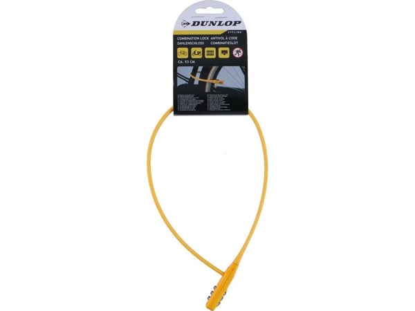 Dunlop sykkellås reim med kode gul Dunlop
