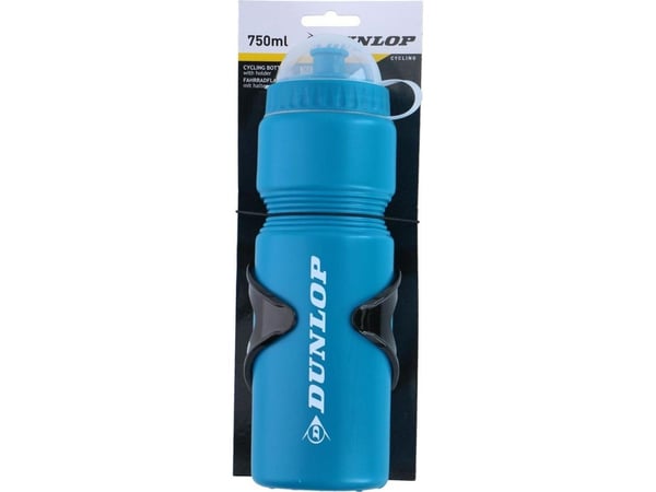 Dunlop sykkelflaske med holder 750 ml, blå