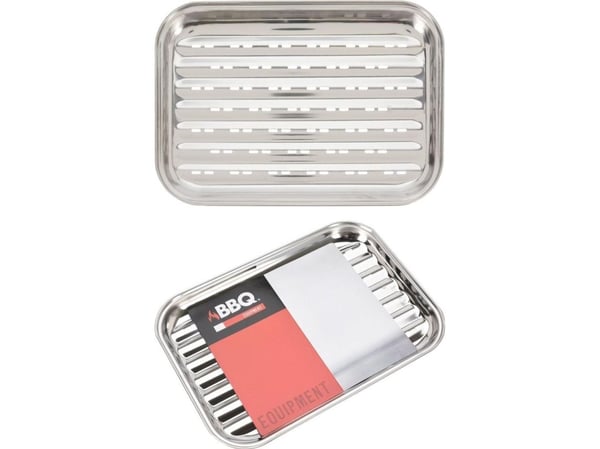 BBQ grillplate/ske i grill 34,5x24 cm rustfritt stål BBQ grillplate/ske i grill 34,5x24 cm rustfritt stål
