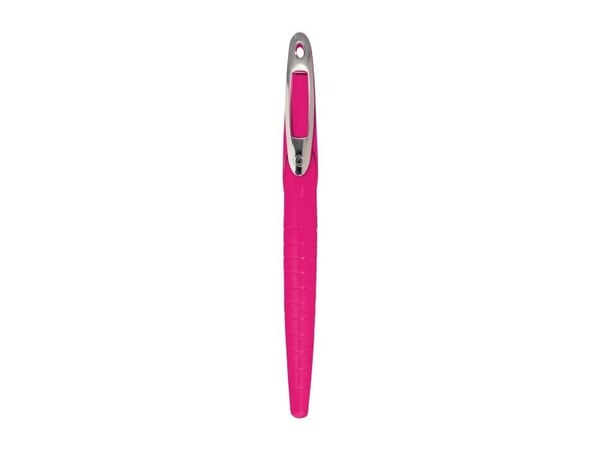 Herlitz skole fyllepenn my.pen L-spiss rosa/hvit - rosa - hvit - patronfyllingssystem - blå - gummi - rustfritt stål - venstrehendt (50046812)