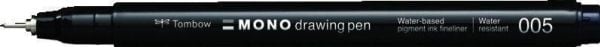 Tombow WS-EFL-H-005, Sort, Fint, Sort, Rund, 0,2 mm, 1 stykker