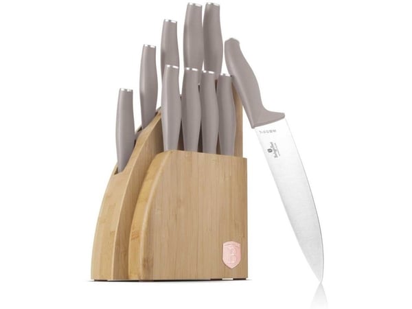 Berlinger Haus knivset BH-3122 taupe i bambu-block