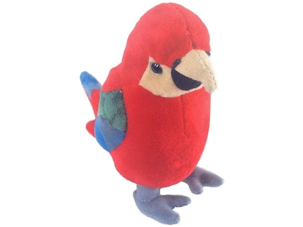 Röd papegoja 17 cm