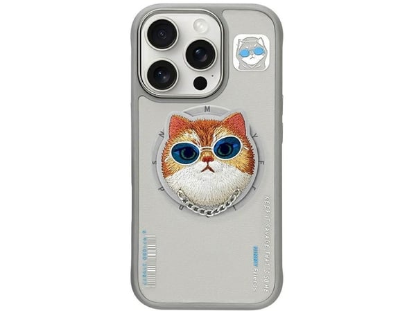 Nimmy Glasses Cool Cat MagSafe-deksel for iPhone 16 Pro - grå