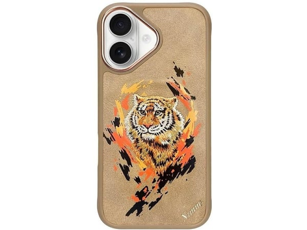 NIMMY TIGER-deksel som er kompatibelt med MagSafe for IPHONE 16 lysebrun