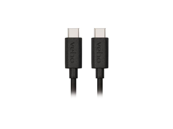 Veho - USB-kaapeli - USB-C (uros) - USB-C (uros) - 1 m - lataus ja synkronointi - musta