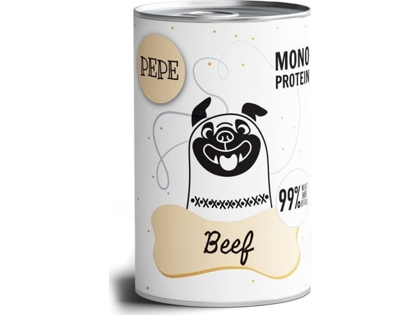 Våtfôr PEPE MONO PROTEIN storfekjøtt 400 g