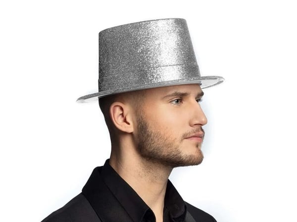 Boland 8712026042514, Hatt til kostyme, Voksen, Alle kjønn, Polyetylentereftalat (PET), Polyvinylklorid (PVC), Sølv, 250 mm