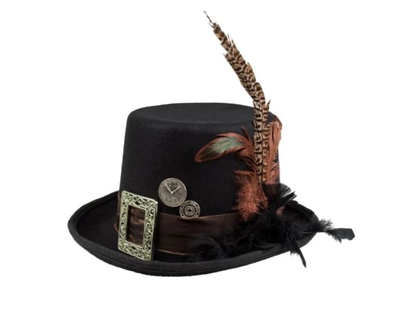 Boland 54501, Hatt til kostyme, Voksen, Alle kjønn, Feather, Strykejern, Polyester, Sort, 140 g