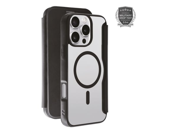 Vivanco Mag Premium, Lommebok-etui, Apple, iPhone 16 Pro Max, 17,5 cm (6.9"), Svart