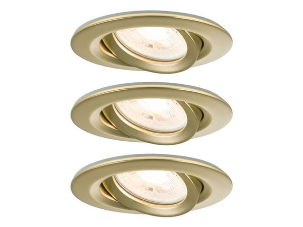 Paulmann Nova Plus, Upotettava valaisinpaneeli, GU10, 3 lamppua, LED, 2700 K, Kultainen