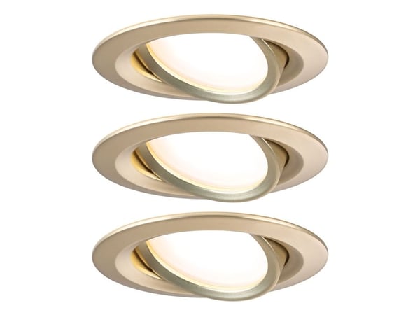 Paulmann Nova Coin, Upotettava valopaneeli, 3 lamppua, LED, 2700 K, 470 lm, Kultainen
