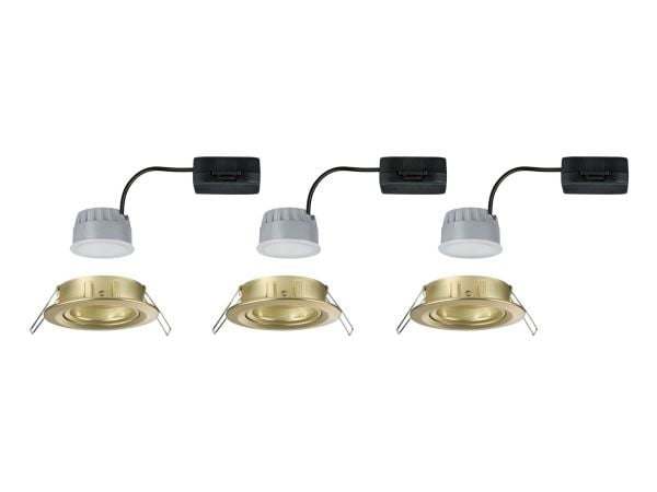 Paulmann Nova Coin, Innsunket spotlight, 3 ampuller, LED, 2700 K, 470 lm, Gull