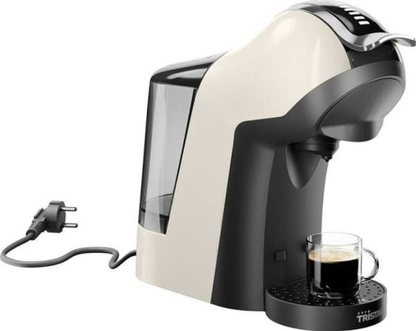 Tristar CM-2301, Kuddmatad kaffebryggare, 1 l, Kaffekapslar, 1400 W, Gräddfärgad