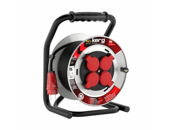 KERG W2382 20m 31.5mm2 H05RR-F 250V jatkojohto musta