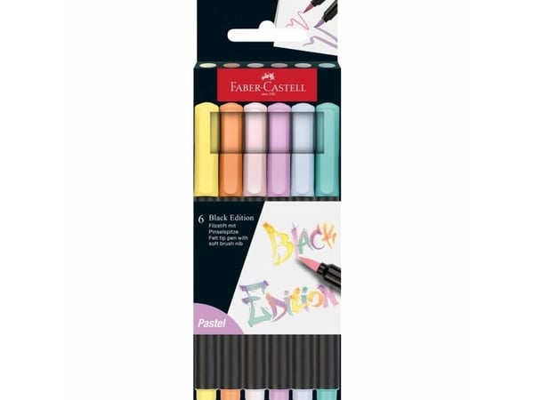 Faber-Castell 116453, 6 farger, Assorterte farger, Pensel tupp, Assorterte farger, Rund, 6 stykker
