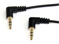 Startech 6 ft. (1.8 m) Right Angle 3.5 mm Audio Cable - 3.5mm Slim Audio Cable - Right Angle - Male/Male - Aux Cable (MU6MMS2RA) - Lydkabel - mini-...
