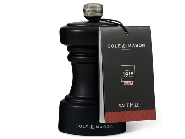 Cole & Mason H233060, Saltkvern, Sort, Bøketre, Kull stål, Kull stål, Salt, 104 mm