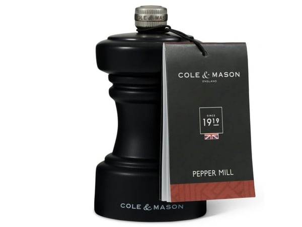 Cole & Mason H233061, Pepperkvern, Sort, Bøketre, Kull stål, Kull stål, Pepper, 104 mm