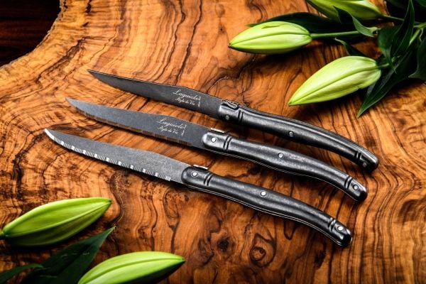 Steak knives Laguiole Black Stonewash SET 6 SdV