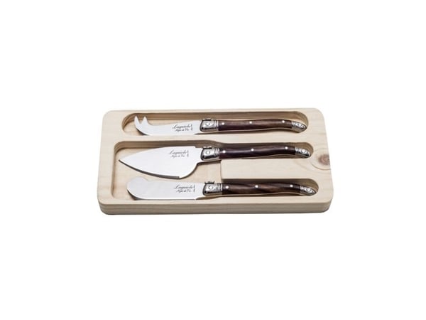 LAGUIOLE Ostknivar Dark Wood Set/3 LAGUIOLE