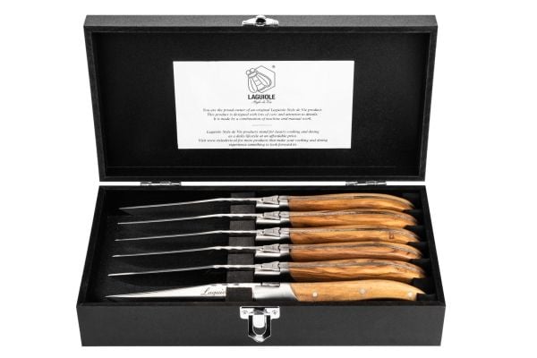 LAGUIOLE Steak knives Laguiole Olive wood SET 6 SdV