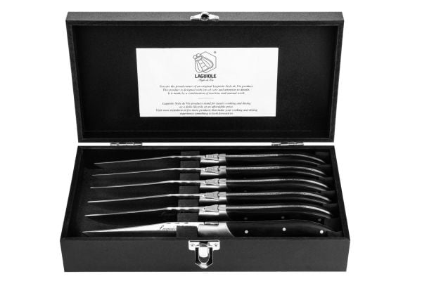 LAGUIOLE Grillknivar Black Ebony Set/6 LAGUIOLE