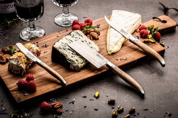 LAGUIOLE Cheese knives Laguiole Oak Wood Stonewash SET 3 SdV
