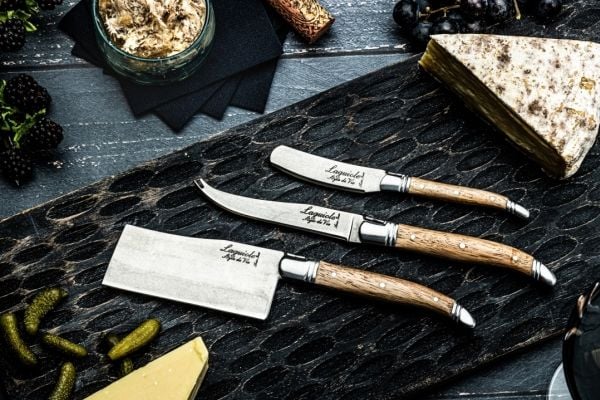 LAGUIOLE Cheese knives Laguiole Oak Wood Stonewash SET 3 SdV