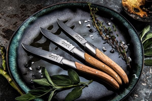 LAGUIOLE Steak knives Laguiole Oak Wood Stonewash SET 6 SdV