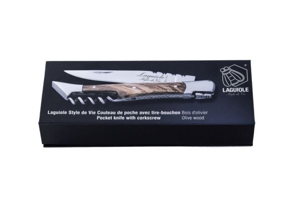 Pocket knife with corkscrew Laguiole Olive SdV