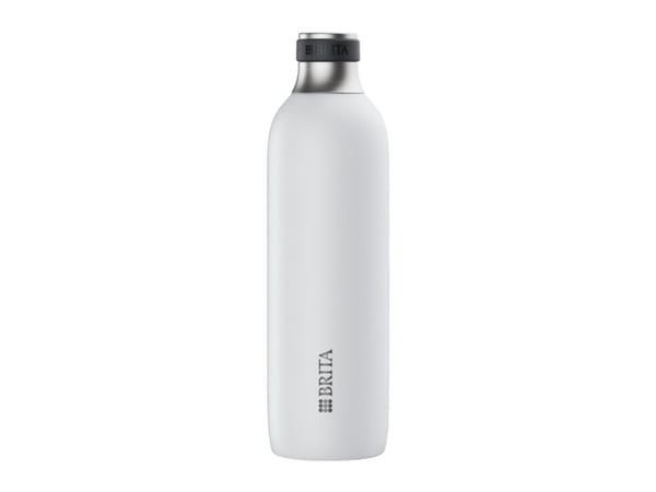 Brita 1046738, Kolsyreflaska, Rostfritt stål, Vit, Rostfritt stål, 0,5 ml, BRITA sodaTRIO, sodaTRIO pro, 1 styck