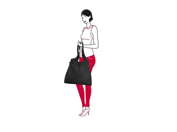Reisenthel mini maxi shopper L, Handlenett, Sort, Polyester, Monokromatisk, 22 l, 440 mm