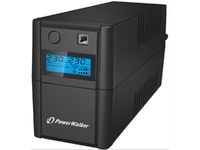 PowerWalker VI 650SE LCD/IEC - UPS - AC 230 V - 360 watt - 650 VA - 7 Ah - USB - utgangskontakter: 4 - svart