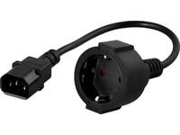 PowerWalker - Strømkabel - CEE 7/4 (hun) til IEC 60320 C14 - 10 A - 20 cm - 20 cm