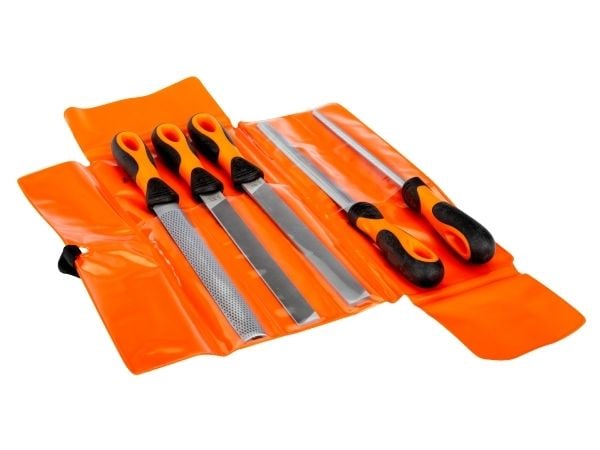 BAHCO Ergo file set med 5 st 8" fileSlipfil, halvrunda, skåpfil och fästfil