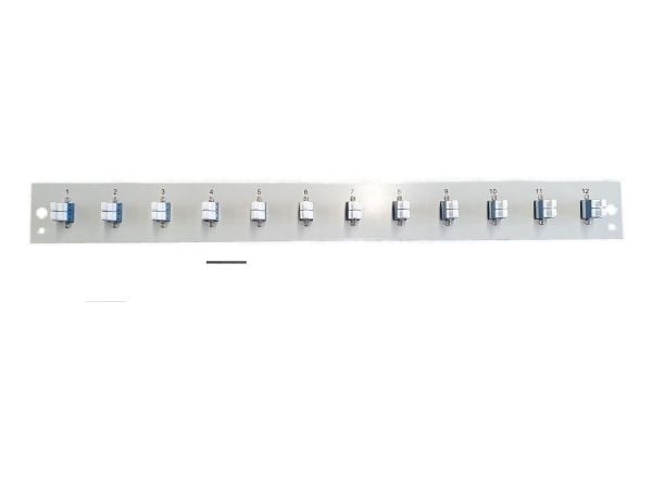 Utstyrt frontpanel med 12 x LC Duplex-kobling OS2 svart (SB-FP-S-12SC-S-OS2)