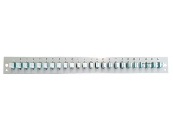 Utstyrt frontpanel med 24 x LC Duplex-kobling OM3 svart (SB-FP-S-24SC-S-OM3)