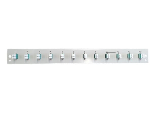 Utstyrt frontpanel med 12 x LC Duplex-kobling OM3 svart (SB-FP-S-12SC-S-OM3)