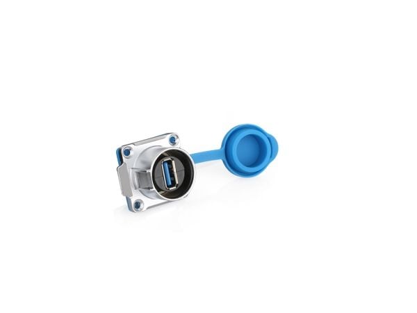Alcasa IC01-24U302, USB A, USB 3.2 Gen 1 (3.1 Gen 1), 5000 Mbit/s, Sininen, Hopea, Metalli, IP65, IP67