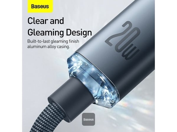 Kabel USB-C do Lightning Baseus Crystal, 20W, PD, 1.2m (niebieski)