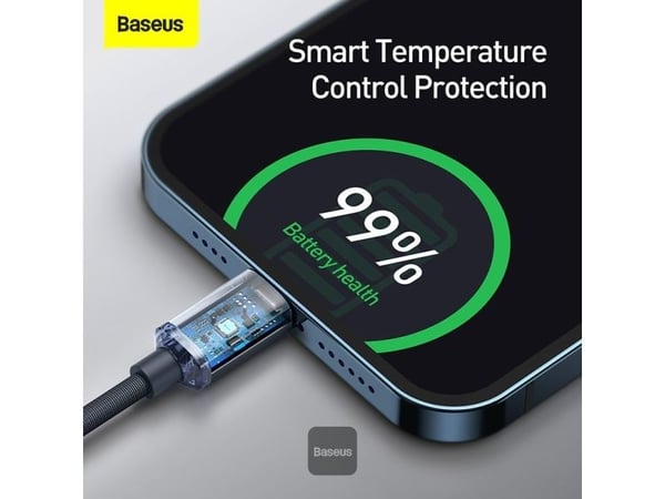 Kabel USB-C do Lightning Baseus Crystal, 20W, PD, 1.2m (niebieski)
