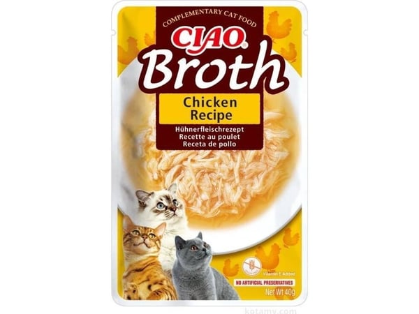 Inaba Foods INABA Ciao Broth - komplementfôr for katter med kyllingsmak i buljong 40g
