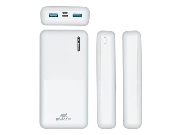 Rivacase VA2572, 20000 mAh, Lithium Polymer (LiPo), Quick Charge 3.0, 3,7 V, 20 W, Hvit