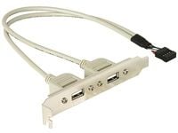 DeLOCK Slotbracket 1x internal USB 5pin > 2x USB2.0 external, 0,3 m, USB A