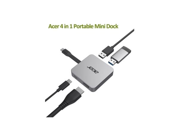 Acer Docking station 4 in1 Dock USB 3.0 (3.1 Gen 1) portit määrä 2 HDMI-portit määrä 1 USB 3.0 (3.1 Gen 1) Type-C portit määrä 1