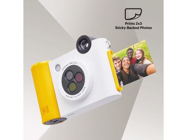 Kodak Smile+, 50,8 x 76,2 mm, Hvit, Gult, Filter, MicroSD (TransFlash), 5 MP, Automatisk