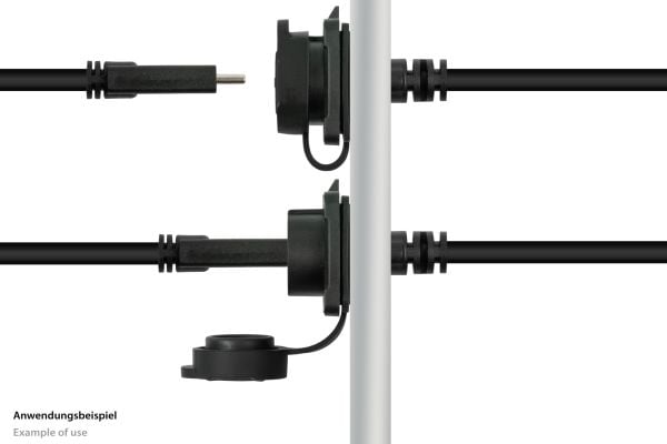 Industriell kontakt S1 - USB 3.2 Gen. 2-kabel, plugg Câ„¢ til panelkontakt Câ„¢, M16, IP65/67, 1m (IC01-16U3102-010)